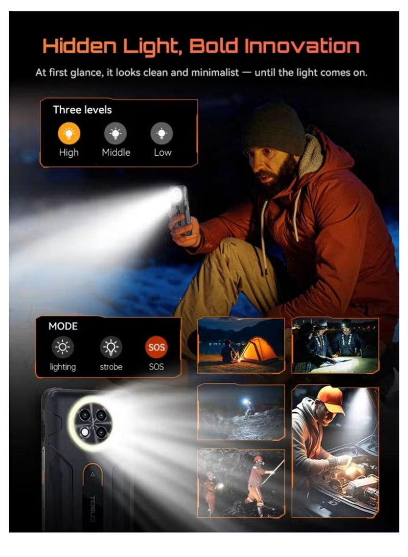 Cubot Kinkong ACE 5 Rugged Smartphone – 6.745” HD+ Display, 8GB RAM, 256GB Storage, 48MP Camera, 10200mAh Battery, Android 16, Waterproof, Camping Ring Light-Black - Image 2